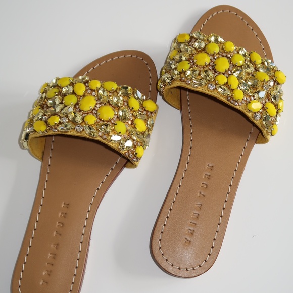 Sparkly Gem Stone Sandals/slides by Trina Turk - Picture 1 of 7